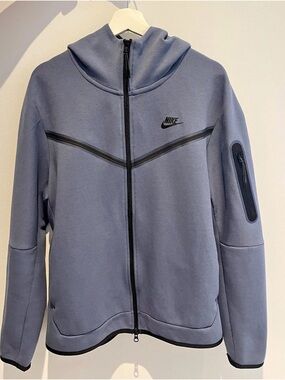 Nike Diffused Blue Fleece Full-Zip Hoodie with Black Accents